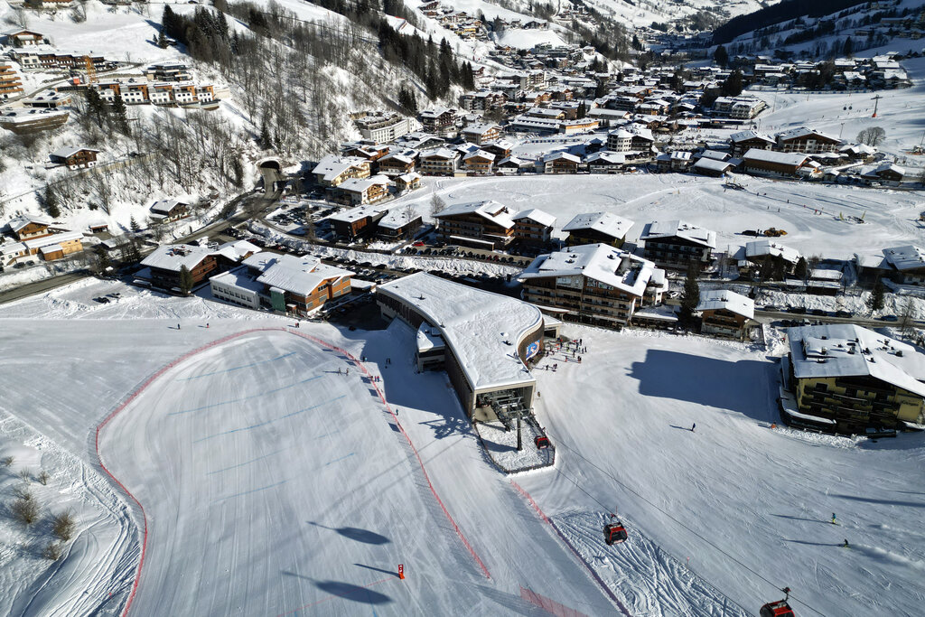 Alpine Skiweltmeisterschaft 2025 in Saalbach-Hinterglemm am Zwölferkogel, im Bild die Rennstrecke für alle Disziplinen am Zwölferkogel, Ski-WM, WM, Ski, Vorbereitungen. 7.2.2023