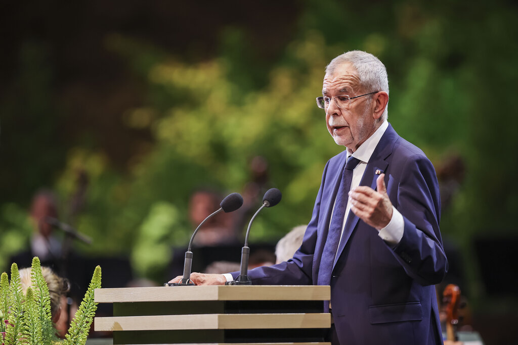 Offizielle Eröffnung der Salzburger Festspiele 2022 in der Felsenreitschule in Salzburg im Bild: Eröffnung Bundespräsident Alexander Van der Bellen 