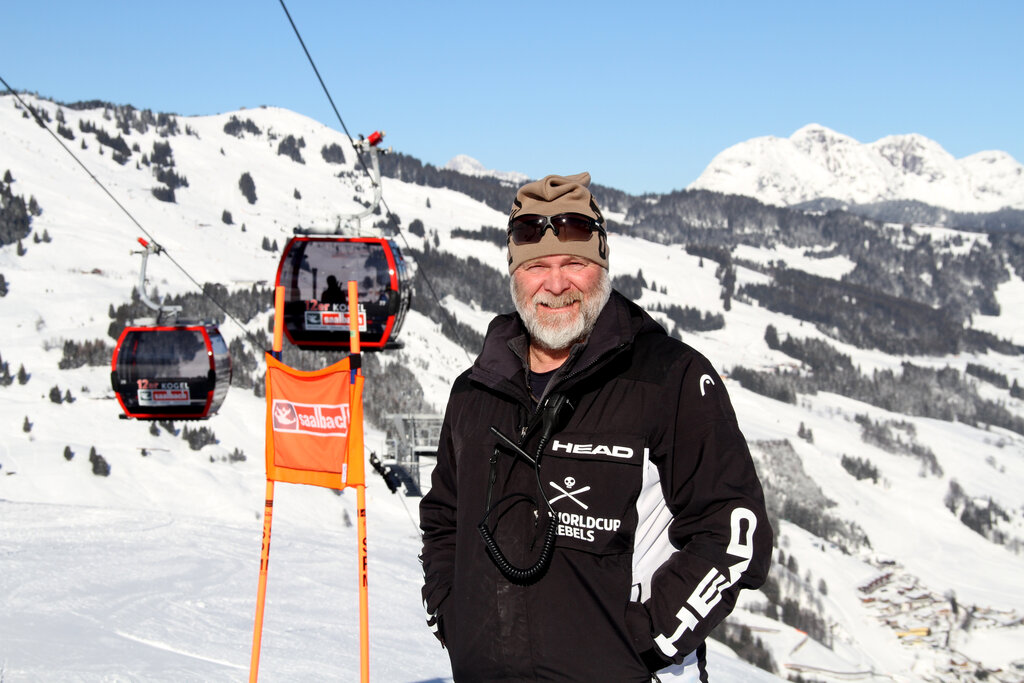 Alpine Skiweltmeisterschaft 2025 in Saalbach-Hinterglemm am Zwölferkogel, im Bild Pistenchef Fritz Steger an der Rennstecke für alle Disziplinen am Zwölferkogel.