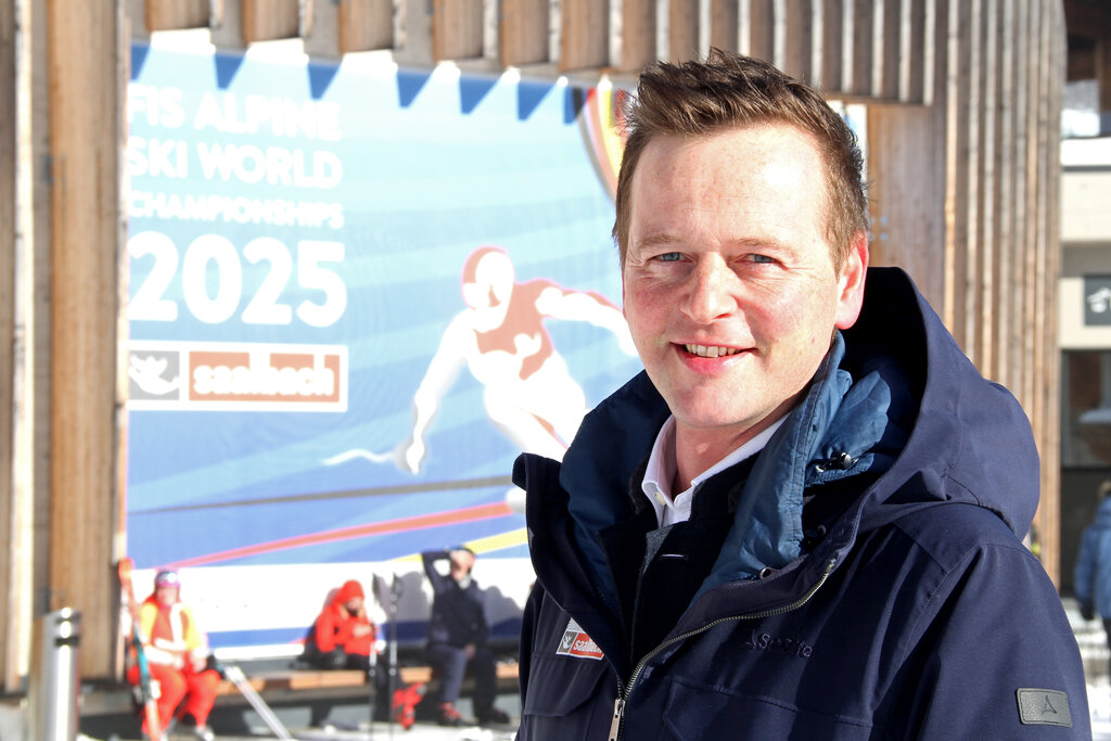 Alpine Skiweltmeisterschaft 2025 in Saalbach-Hinterglemm am Zwölferkogel, im Bild Bürgermeister Alois Hasenauer, OK-Chef, Ski-WM, WM, Ski, Vorbereitungen. 7.2.2023