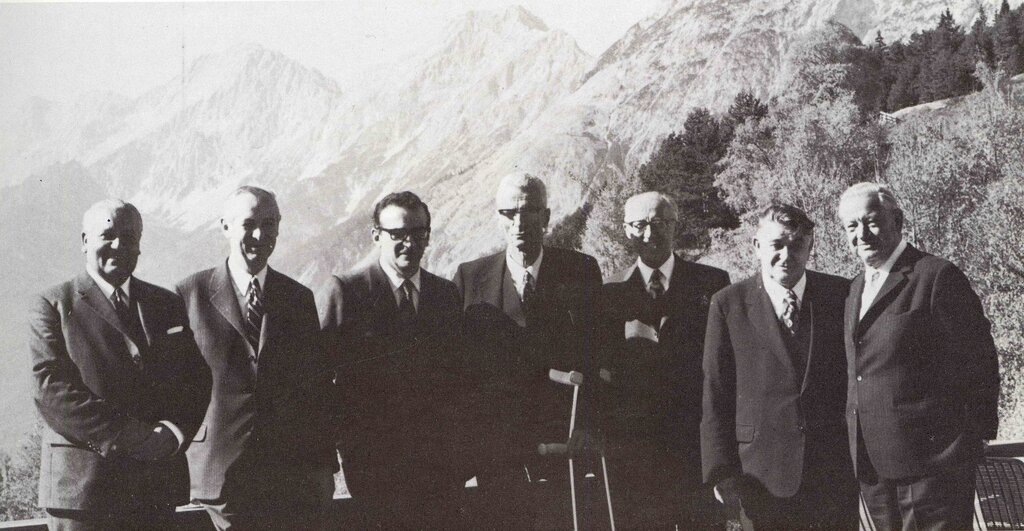 1972 wurde in Mösern in Tirol die ARGE ALP gegründet, im Bild auf der Terrasse des Inntalerhofes 