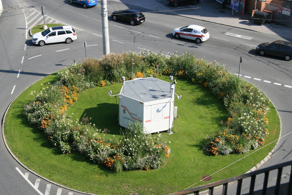 Die Luftgütemess-Station des Landes am Rudolfsplatz liefert wichtige Messdaten.